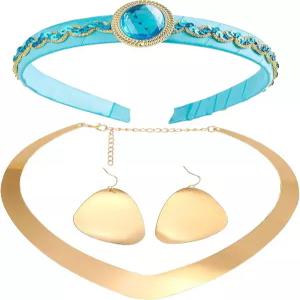 호롤람 아라비아 공주 의상 액세서리 아랍 세트 여성용 할로윈 코스프레용 골드 청키 초커 목걸이 귀걸이