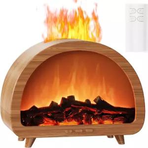 디퓨저러브 벽난로 에센셜 오일 디퓨저 화염 아로마테라피 향 머신 쿨 미스트 컬러풀 페이크 파이어 에어