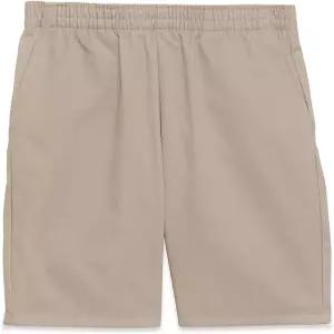 교실 교복 탄력 있는 허리 밴드와 주머니 2개로 남학생과 여학생용 반바지 착용