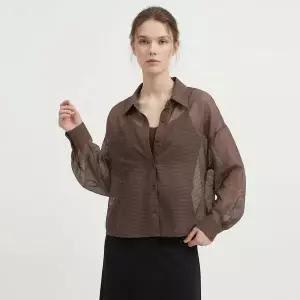 [NS홈쇼핑][샵앤] 국산 여성 카라 단가라 가오리핏 셔츠 블라우스 SIU-WBL-21118..