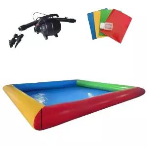 대형 에어 풀장 놀이터 팽창식 물놀이 풀빌라 워터파크 튜브형 미끄럼틀