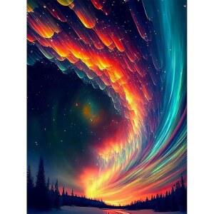 숫자 별 페인트 키트, 초보자, 오로라 숫자로 X 초보자를 페인팅 캔버스에 위한 쉬운 색칠하기 49.6CM(15.7 장식용 19.6인치) 39.7 유화