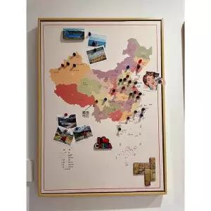 자석 포스터 중국지도 벽걸이 부한국 대형 자석판 여행