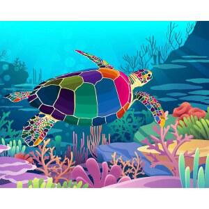 TOOKEEN PAINT BY NUMBERS 키트 - 및 세트, 16인치) 유화 거북 캔버스에 다채로운 바다 40.6CM(20 초보자를 공예 페인팅 DIY 위한 50.8 아크릴