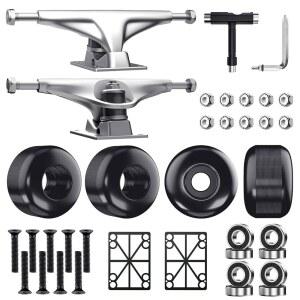 JIZMO 스케이트보드 트럭, 19.7-21CM(7.7-8.25인치) 데크에 적합, 도구 스타터 세트 하드웨어 휠 52MM, 패드, ABEC-11, 콤보 베어링