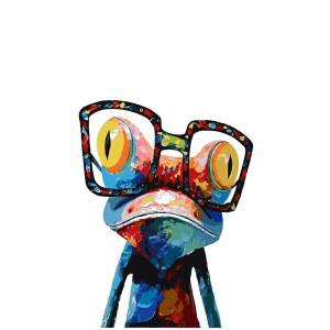 PSENIW 숫자 색칠 키트, 성인 초보자를 벽 및 동물 장식 (40.6 유화, 디지털 50.8CM(16 아크릴 20인치)) 수채화 선물용 가정 추상 개구리 DIY 프레임 없는 초보자 페인팅 위한