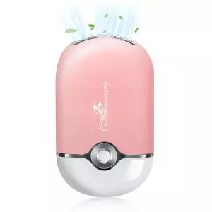 스펀지 속눈썹 연장 리케이션(핑크)이 내장된 충전식 USB C 공기 냉각 송풍기용 mlogiroa 팬 미니 휴대용