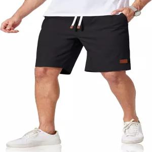 COOFANDY 남성 캐주얼 반바지 9인치 코튼 치노 탄력 허리 드로스트링 여름 해변 주머니 포함