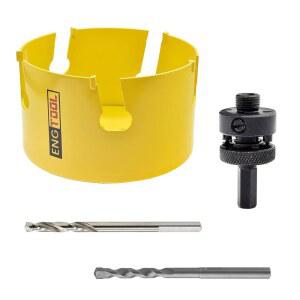 CT00Y57R416EA 4피스 108MM 카바이드 아스팔트 타일 벽돌 콘크리트 MDF ARBORED 플라스틱 PILOT BIT CUT 홀쏘 석고 우드