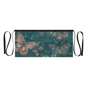 ELLITARR SERVER 앞치마 허리 버터플라이 프린트 단일 남성 짧은 여성용 브라운 그린 원예 하프 레오파드 3포켓 사이즈