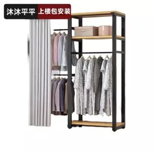 조립식옷장 철제행거 시스템장 자취 커튼식 원룸 블랙 침실