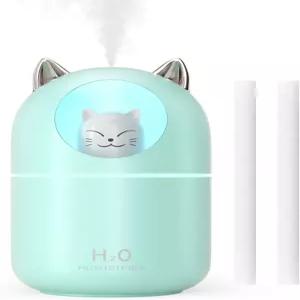 쿨 미스트 300ml 미니 야간 조명 무수 자동 꺼짐 공기 20dB 조용한 여아용 침실 자동차 식물용