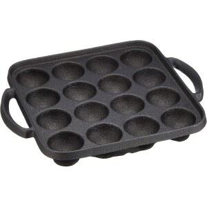 IKENAGA TEKKO TAKOYAKI 16홀 블랙 플레이트 인덕션 호환 일본산 전자 센카 주조 튜닝