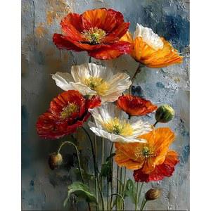 DOTSTART 숫자로 페인트 키트, 색칠하는 매력적인 39.9 아크릴 캔버스, 꽃 19.7인치) 49.7CM(15.7 DIY 쉬운 그림, 쉽게 아트 성인 X 장식용 홈 색칠하기 칠하기