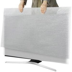 이사 및 배송용 TV 랩 커버, 2개의 폼 플랫 스크린 커버 버블 쿠셔닝 재사용 가능한 보호 기능은 집 이사, 주택 개조, 보관 중 최대 65인치 x 38인치 H까지 적합합니다