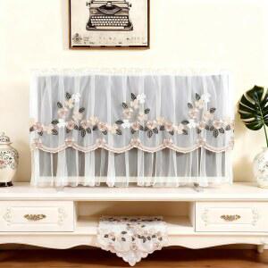 레이스 TV 커버 먼지 커버, 실내 컴퓨터 화면 보호, 보호 천, 정전기 방지 텔레비전 모니터 방지(사이즈: 55인치)