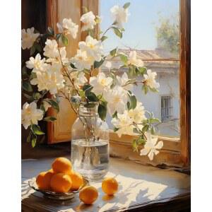 ZRIZQ 성인 초보자를 위한 숫자로 색칠하기, 숫자 벽 키로 아트 없음) 가정용 색칠하기 (프레임 장식용 키트, 꽃 페인트 캔버스에 40.6X50.8CM(16X20인치)