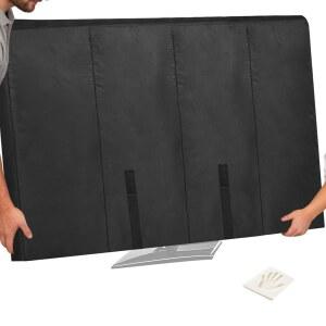 0.25인치 두께의 찢어짐 방지 스크린 프로텍터 커버, 60~65인치 TV에 적합한 JZHLA 방수 옥스포드 TV 폼 충전 및 집 이동, 보관용 하단 스트랩 포함