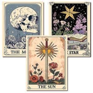 AXQUILON 3팩 타로 페인트 키트 - 월 데코 X 40.6CM(12 키트, 16인치) 색칠하기 선물 30.5 숫자로 캔버스에 홈 쉬운