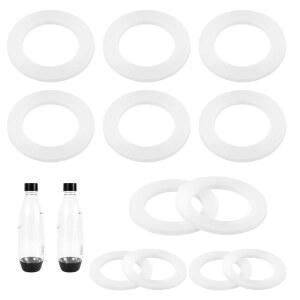 소다스트림 병, 실리콘 오링 플라스틱 및 PET 병 교체 부품 밀봉 개스킷을 위한 Gosknor 24개 교체품 병과 호환되는 개스킷