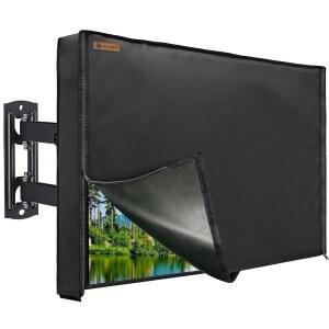 IC 클로버 야외 TV 커버 60-65인치, 600D 헤비 듀티 시즌 4 방수 화면 보호기, 지퍼 및 리모컨 포켓, LED, LCD, OLED TV용 외부