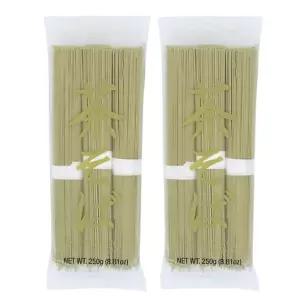 일본산 소바 말차 차소바(녹차) 면 바이 와 수입 2팩