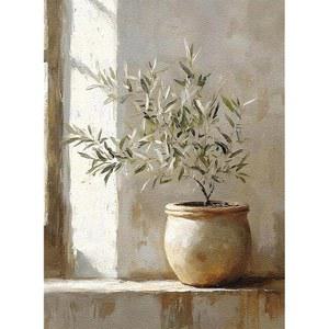 YOLENIX 성인 및 숫자로 페인트, 캔버스에 X 올리브 벽 그림, 키트로 빈티지 페인트 키트 선물 40.6CM(12 장식, 재미있는 집 16인치) 아티스트 숫자 DIY, 나무 30.5