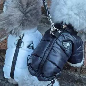 애견패딩조끼 강아지 온열 히팅 지퍼 패딩 하네스링 하단 스트링 1P