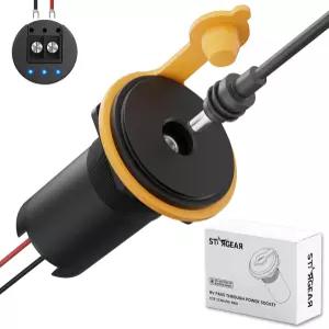 스타 미니 2V 어댑터 RV 패스스루 전원 소켓(DC ~ 24V)으로 컨버터 방수 및 알루미늄 RV/트럭/보트/오프