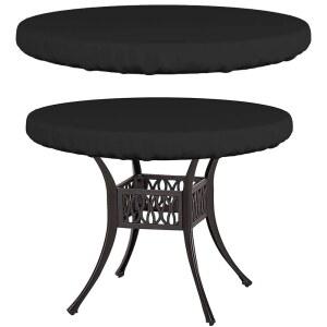 라운드 테이블 레인 커버 원단 라이닝 야외 햇빛 차단 파티오 가구 방수 정원