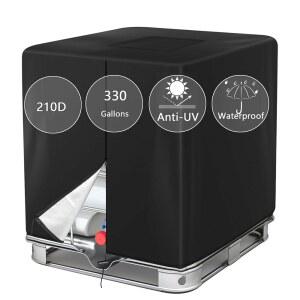 지퍼 IBC 토트 커버 330 갤런 태양 보호 210D 1000L 탱크 검정색 녹색 먼지 실외