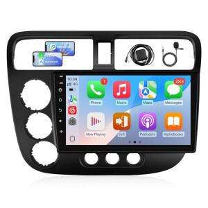 혼다 시빅을 위한 쿠타이타이 자동차 라디오 2001 2002 2003 2004 2005 카플레이 안드로이드 오토 스테레오, 9인치 터치스크린 헤드 유닛 라디오, GPS 나비, 블루투스, WiFi, SWC + 백업 카메라 - 2+32GB