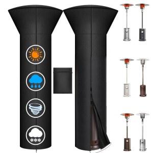 210D 방수 에어 히터 커버 모양 파티오 먼지 우산 정원 검정색 차단 마당