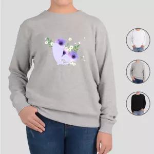 맨투맨 전색상 보라색꽃 봄 나비 디저트 프린트셔츠 urE3+4iAo