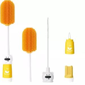 재사용 가능한 컵을 위한 4in1 실리콘 물병 브러시 키트 젖병 청소 및 빨대 클리너 트래블 머그스 시피 컵