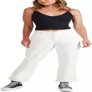 FIVESTAR General 릴랙스 핏 카펜터 팬츠 미드 라이즈 유틸리티 포켓 지퍼 플라이로 버튼 잠금