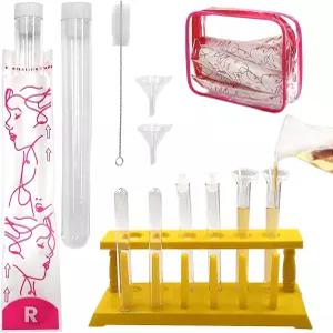 데일리 트레저 65개 비밀 탐폰 플라스크 세트 재사용 가능한 튜브 20개15ml 및 포장지 40개 6슬롯 건조 랙