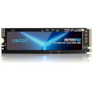 OSCOO 2TB NVMe 5.0세대 SSD, 최대 14,000MB/s, 3D TLC NAND, DRAM 캐시, 그래핀 히트싱크, AI 리케이션, 게임, PS5, 노트북, PC, 헤비 듀티 워크스테이션용 M.2 PCIe 2280 Gen5x4 SSD