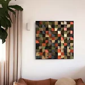 흡음 디퓨져 음향판 방음벽 룸튜닝 녹음실용 원목색 벽면