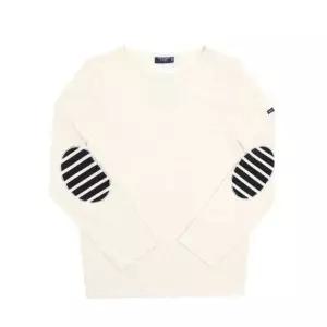 [세인트제임스] 메르디앙 모던 스트라이프 엘보 패치 긴팔티 153554632