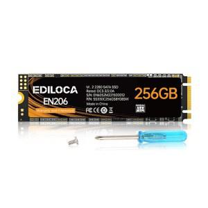 Ediloca EN206 256GB 3D NAND TLC M.2 SSD, 2280 SATA III 6Gb/s SSD 내장 하드 드라이브, 읽기/쓰기 속도 최대 550 /460MB/s, 울트라북, 태블릿 컴퓨터 및 미니 PC와 호환 가능