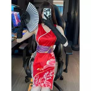 치파오 원피스 파티룩 중국코스튬 코스프레 풀세트 코스튬