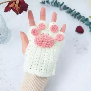 곰돌이 발자국 손뜨개 장갑 키트 뜨개키트 손뜨개재료