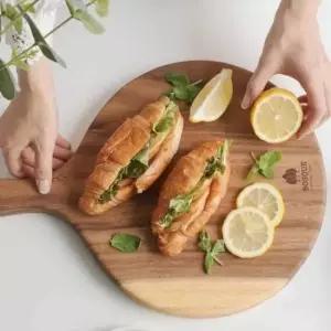 손잡이 나무 원형 도마 플레이팅도마 우드도마