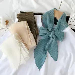 여성 주름 플리츠 스카프 미니 간절기 봄 가을 여자