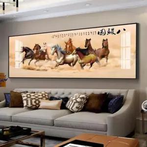 프리미엄 북유럽 스타일 캔버스 말 카페 풍경 개업선물 현관 장식 풍경화 A 90 x 30