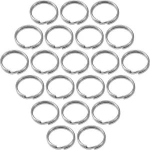 럭키 라인 1？2 스플릿 키 링 벌크 니켈 도금 강화 강철 자동차 공예 랜야드용 헤비 듀티 금속 체인 박스당