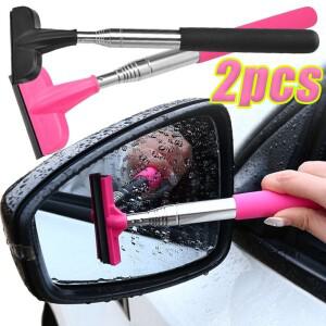 자동차 후방 거울 와이퍼 스테인리스 스틸 텔레스코픽 확장형 레이어드 브러시 헤드 세척