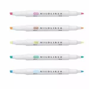 [문구] 형광펜 마일드라이너 5색 얇은형광펜 암기펜