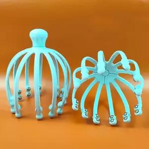 문어발 두피 마사지기 롤러 머리지압 머리 안마기 Dye4+9NzQ